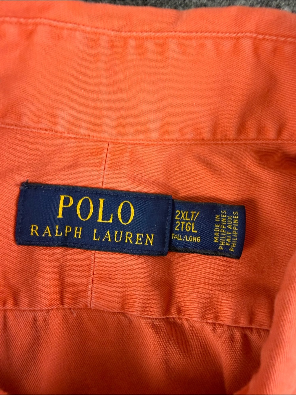Polo Ralph Lauren Mens 100% Cotton L/S Utility Pockets Shirt Size 2XLT Orange - Picture 6 of 13